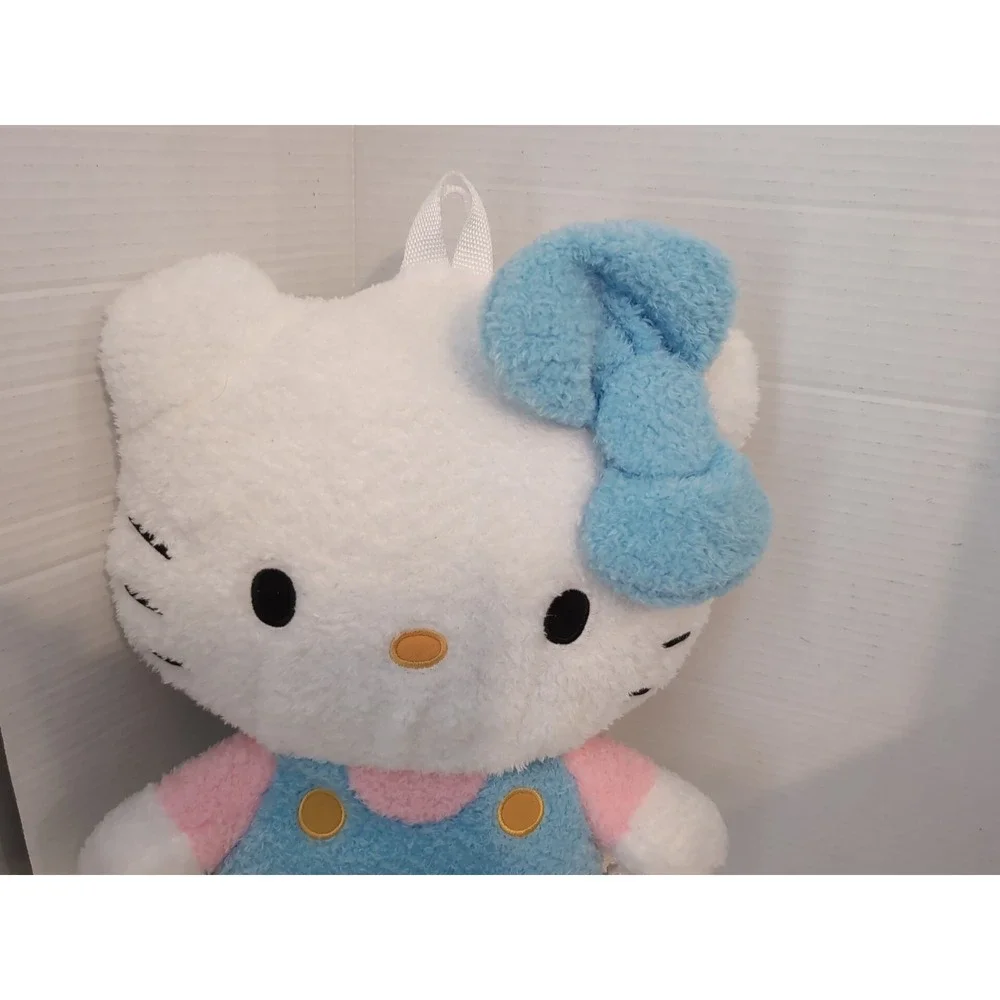 Hello Kitty Plush Pastel‎ Backpack Sanrio Blue Bow Large Bag NWOT